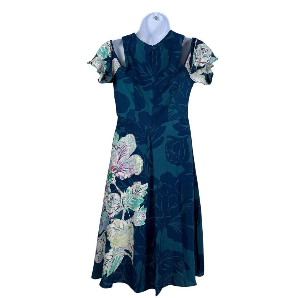 Anthropologie Dress Women 0 Petite Blue Maeve Ella Floral Feminine wedding guest - Picture 8 of 12